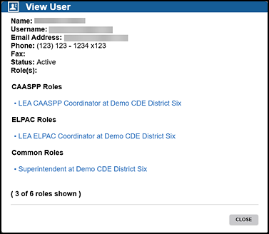 View User box.